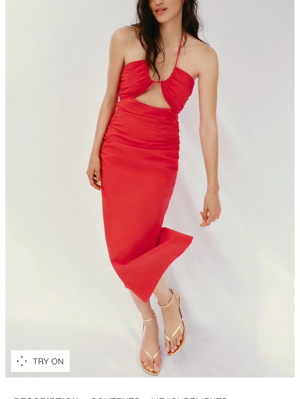 Zara draped Cutout tube Midi Dress